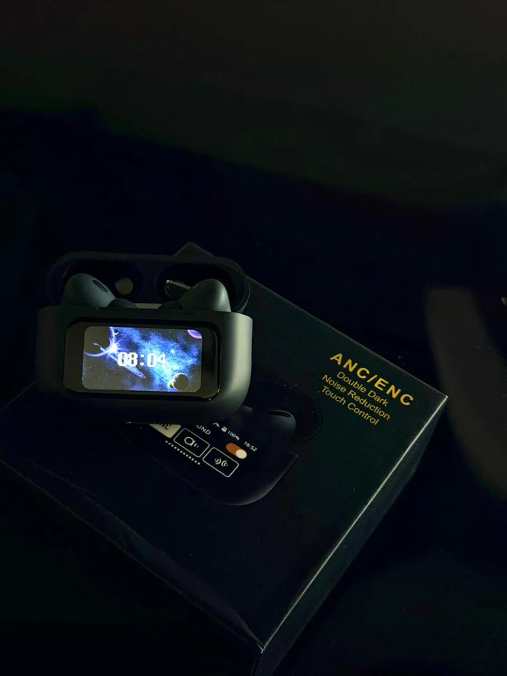 A9 Pro ANC/ENC Wireless Earbuds – Smart LED Touch Display Edition